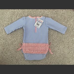 NWT Rufflebutts long sleeve swim - 3-6 months